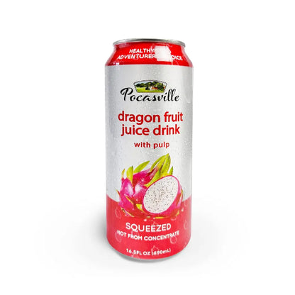 Pocasville Dragon Fruit/Pitaya Juice Drink with Pulp (30% Fruit Juice) 16.5 oz