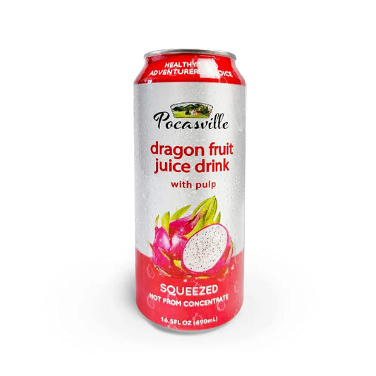 Pocasville Dragon Fruit/Pitaya Juice Drink with Pulp (30% Fruit Juice) 16.5 oz