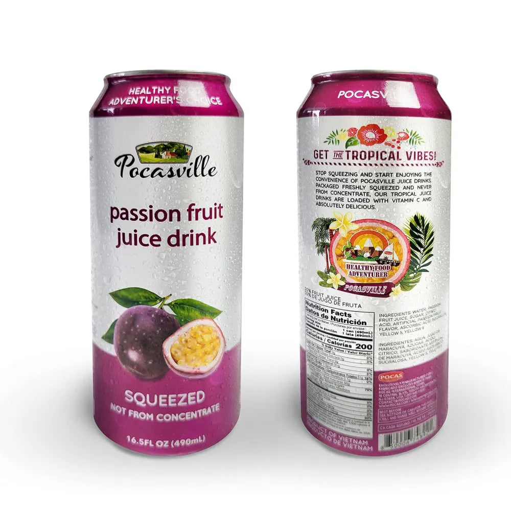 Pocasville Passion Fruit/Maracuya Juice Drink  (30% Fruit Juice) 16.5 oz