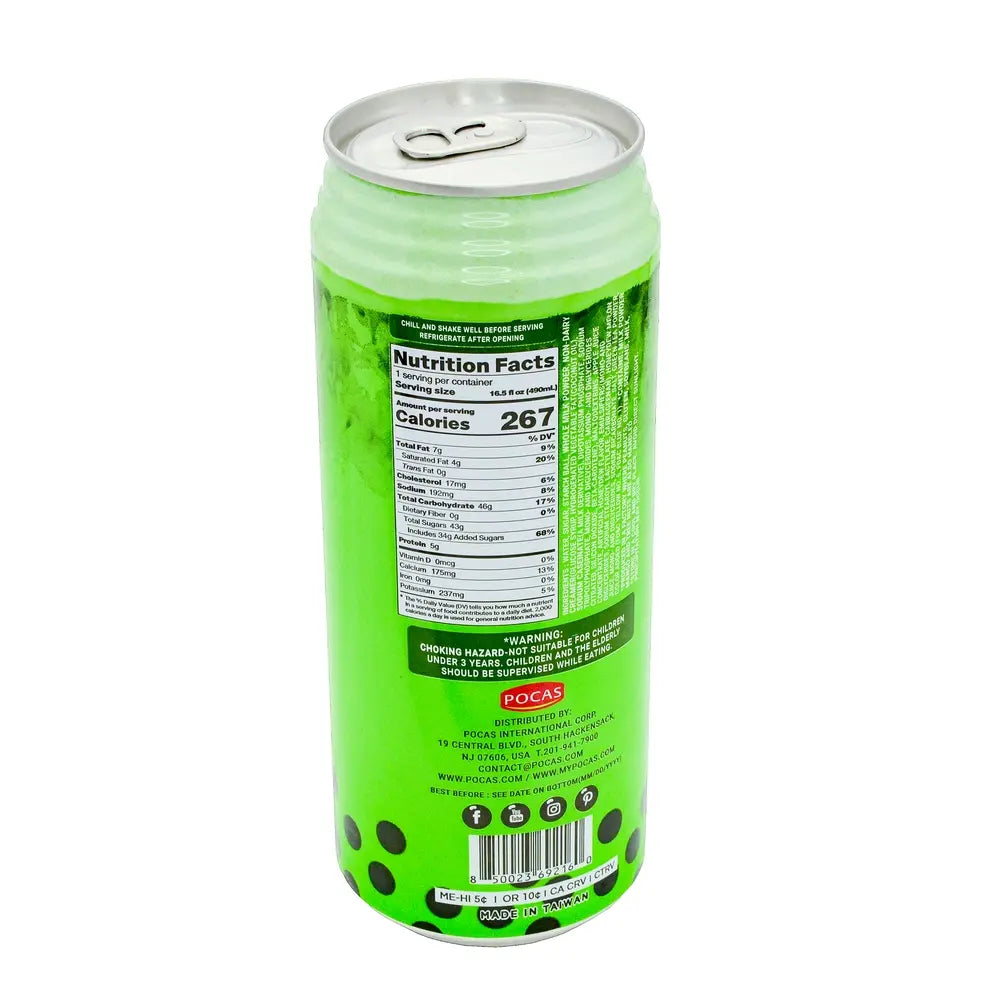 Pocas Bubble Tea Honeydew with Tapioca Pearls 16.5 oz