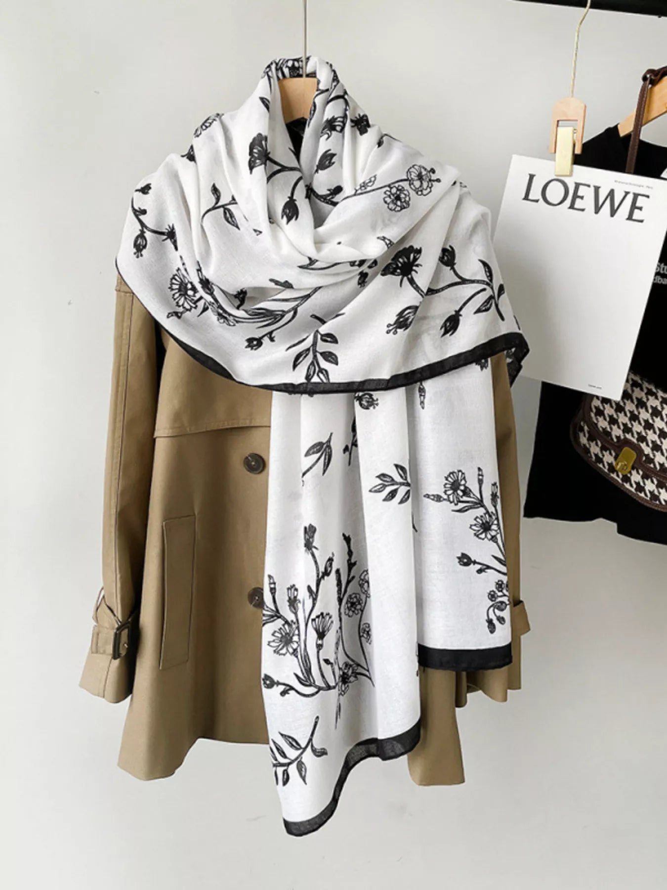Floral Print Lightweight Scarf