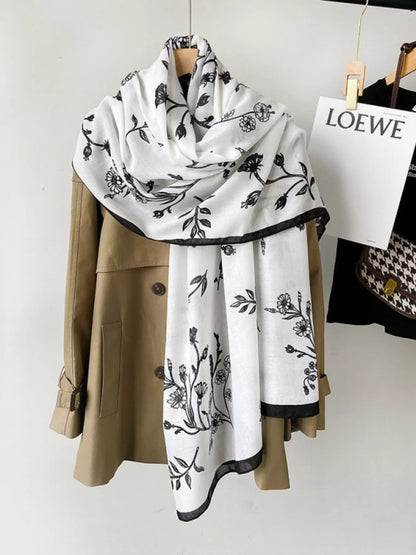 Floral Print Lightweight Scarf