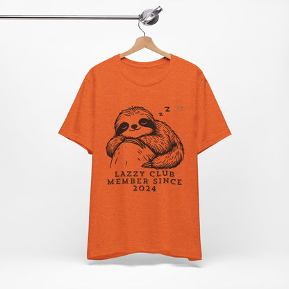 TS-093ML-24 Unisex Cute Lazy club Sloth T Shirt Slow And Steady Art