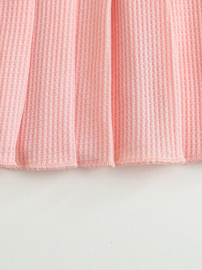 Children's Baseball Embroidered Pleated Dress