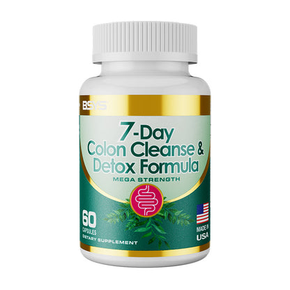 7 Day Colon Cleanse Detox Formula Capsules Digestive Support Supplement | 30 Capsules