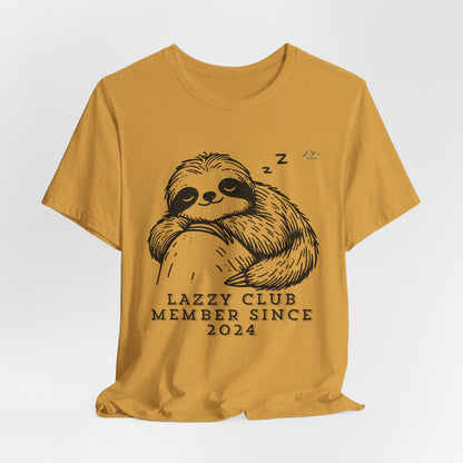 TS-093ML-24 Unisex Cute Lazy club Sloth T Shirt Slow And Steady Art