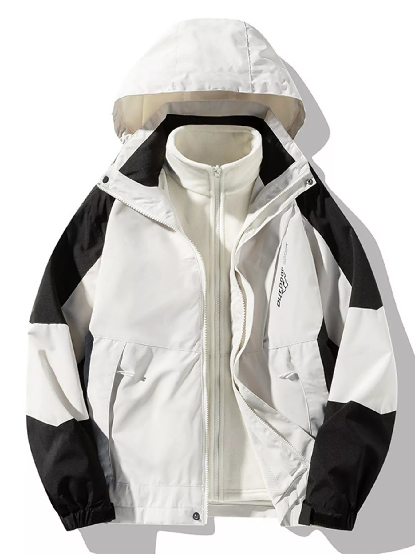 Men's Plus Size Waterproof Windproof Outdoor Hooded Jacket