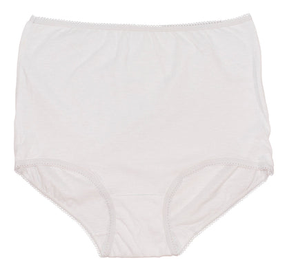 Full Coverage, Elastic Leg, Cotton Brief, White 4 Pack (Style 122)