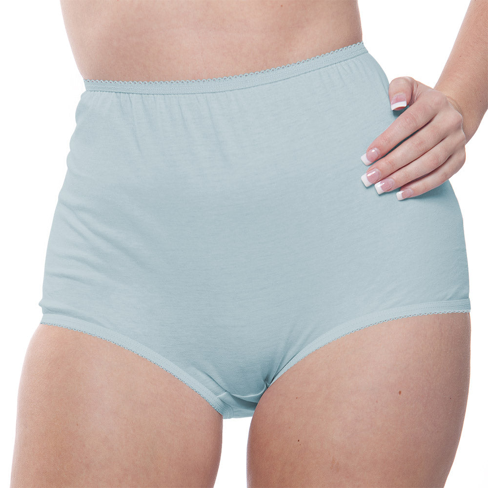 Full Coverage, Elastic Leg, Cotton Brief, Assorted Color 4 Pack (Style 122)