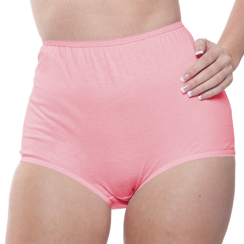 Full Coverage, Elastic Leg, Cotton Brief, Assorted Color 4 Pack (Style 122)