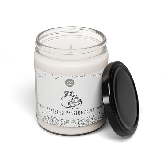 Peppered Passionfruit Scented Soy Candle, Cozy Home Décor, Gift for Birthdays, Relaxation, Aromatherapy, Hand-poured 9oz Candle