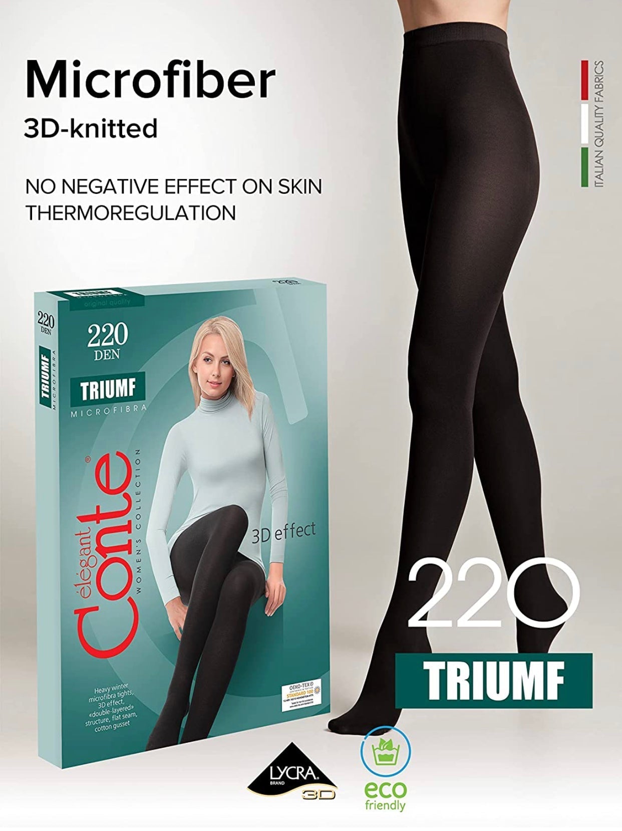 Conte Triumf 220 Den - Microfiber Opaque Winter Women's Tights (8С-58СП)