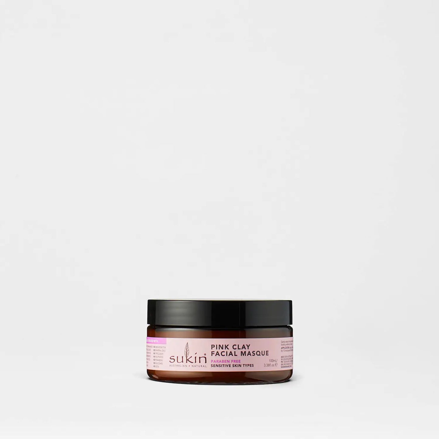 Sukin Pink Clay Sensitive Facial Mask, 3.38 Fl Oz