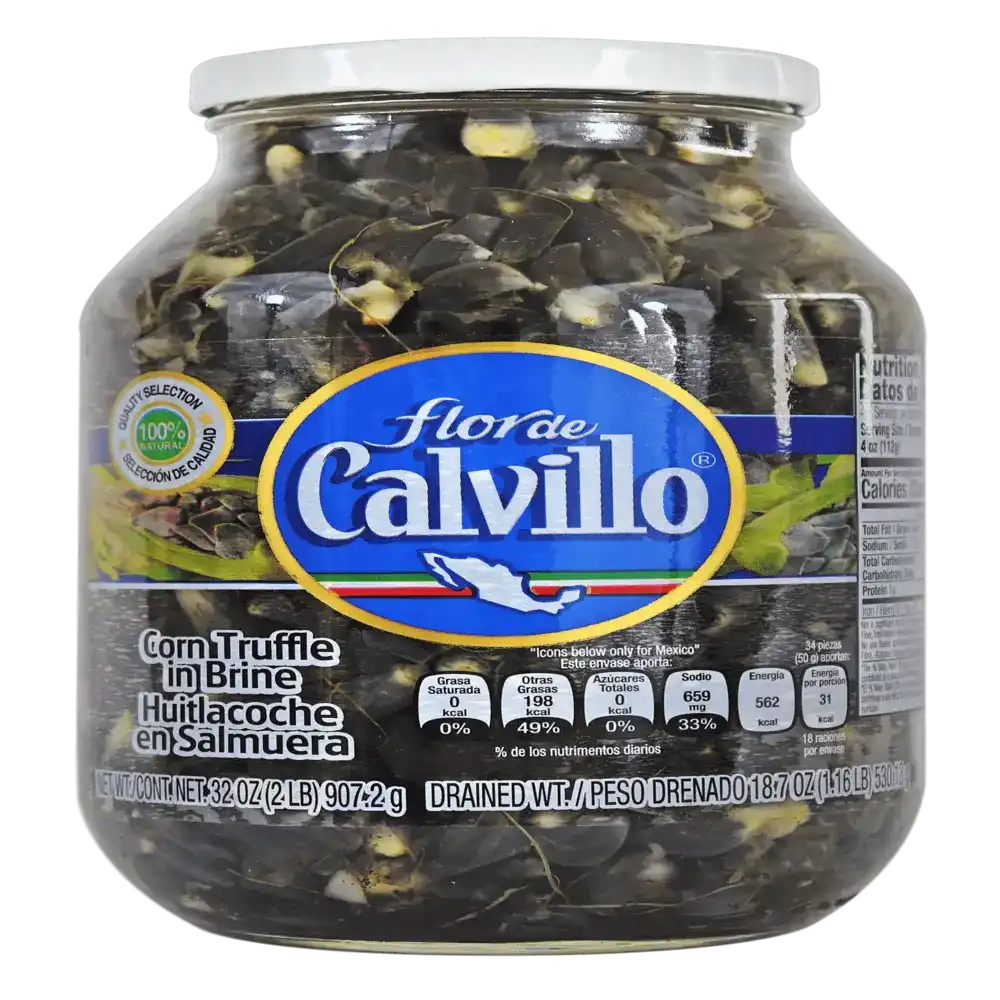 Flor de Calvillo Huitlacoche (Corn Truffle Mix in Brine) 32 oz