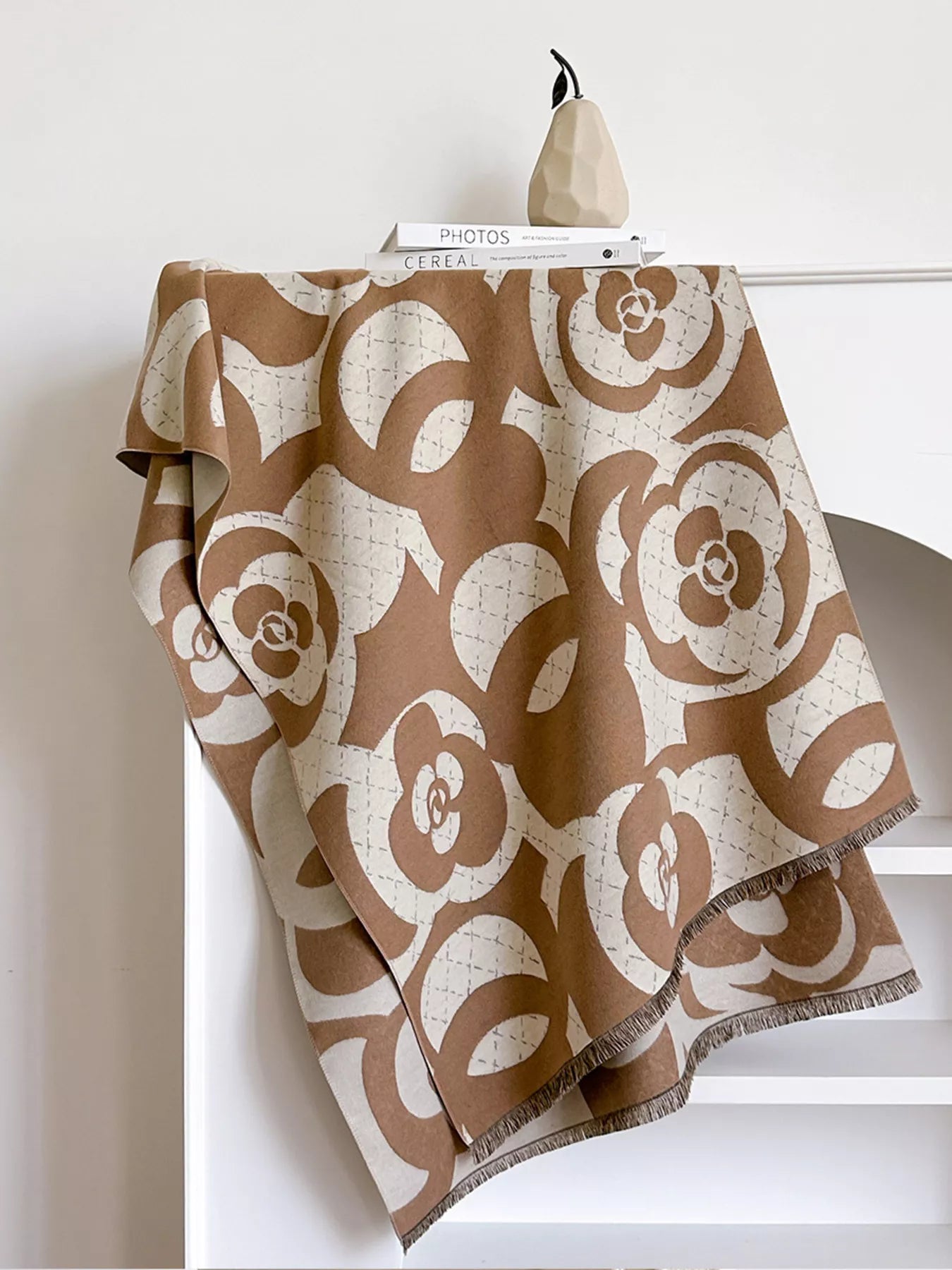 Floral Patterned Warm Scarf