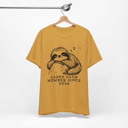 TS-093ML-24 Unisex Cute Lazy club Sloth T Shirt Slow And Steady Art