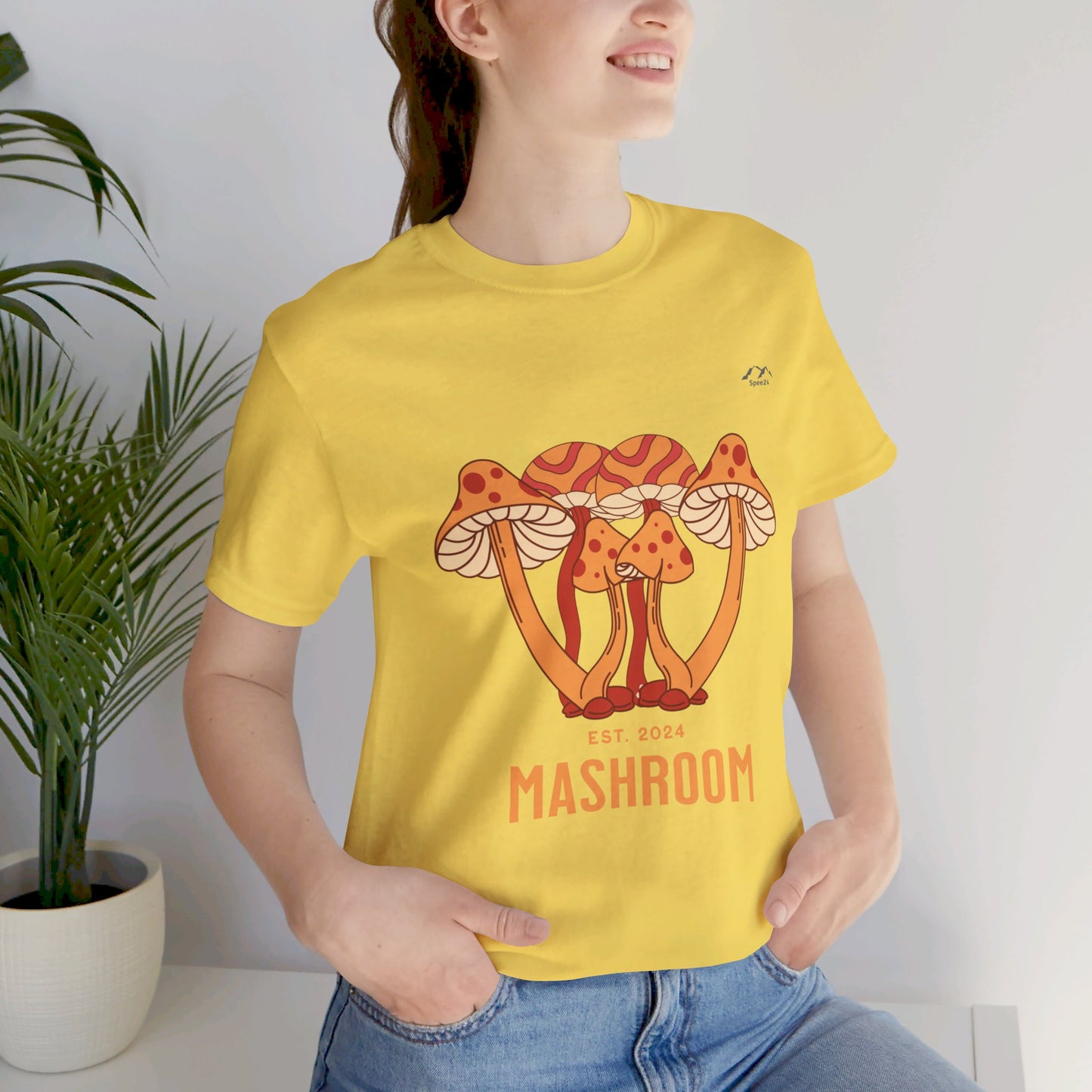 TS-029ML-24 Mushroom T-Shirt Forest Fungi Art Mushroom Lover Shirt
