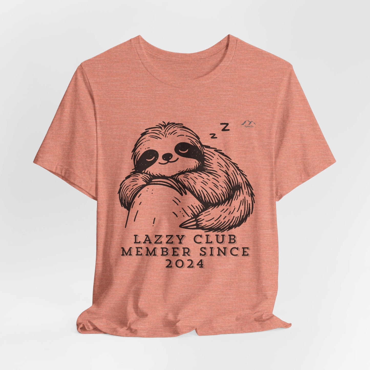 TS-093ML-24 Unisex Cute Lazy club Sloth T Shirt Slow And Steady Art