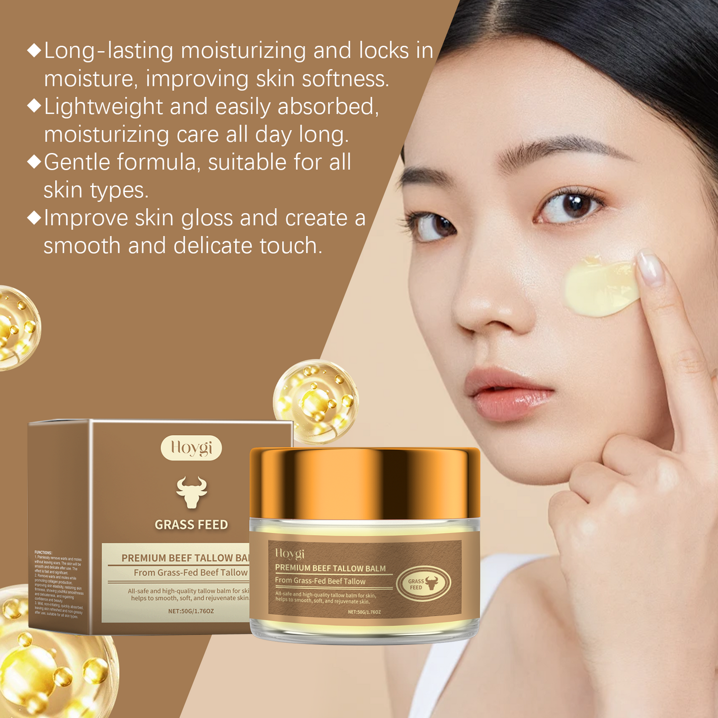 Hoygi Tallow Moisturizing Cream Hydrates And Moisturizes Dry And Rough Skin