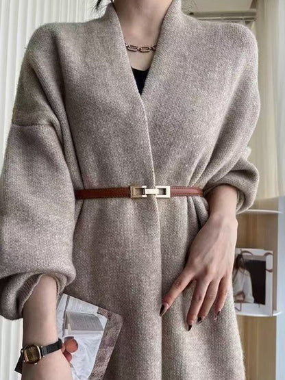 Skinny Belt with Golden Buckle