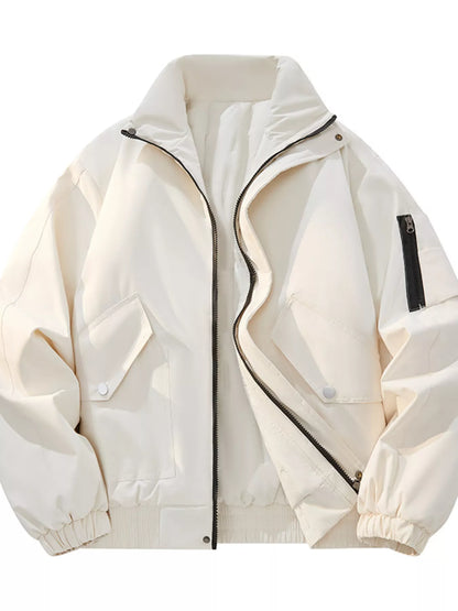 Men's Plus Size Casual Stand Collar Lightweight Bomber Jacket