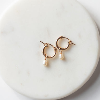 Single Pearl Hoop Charms