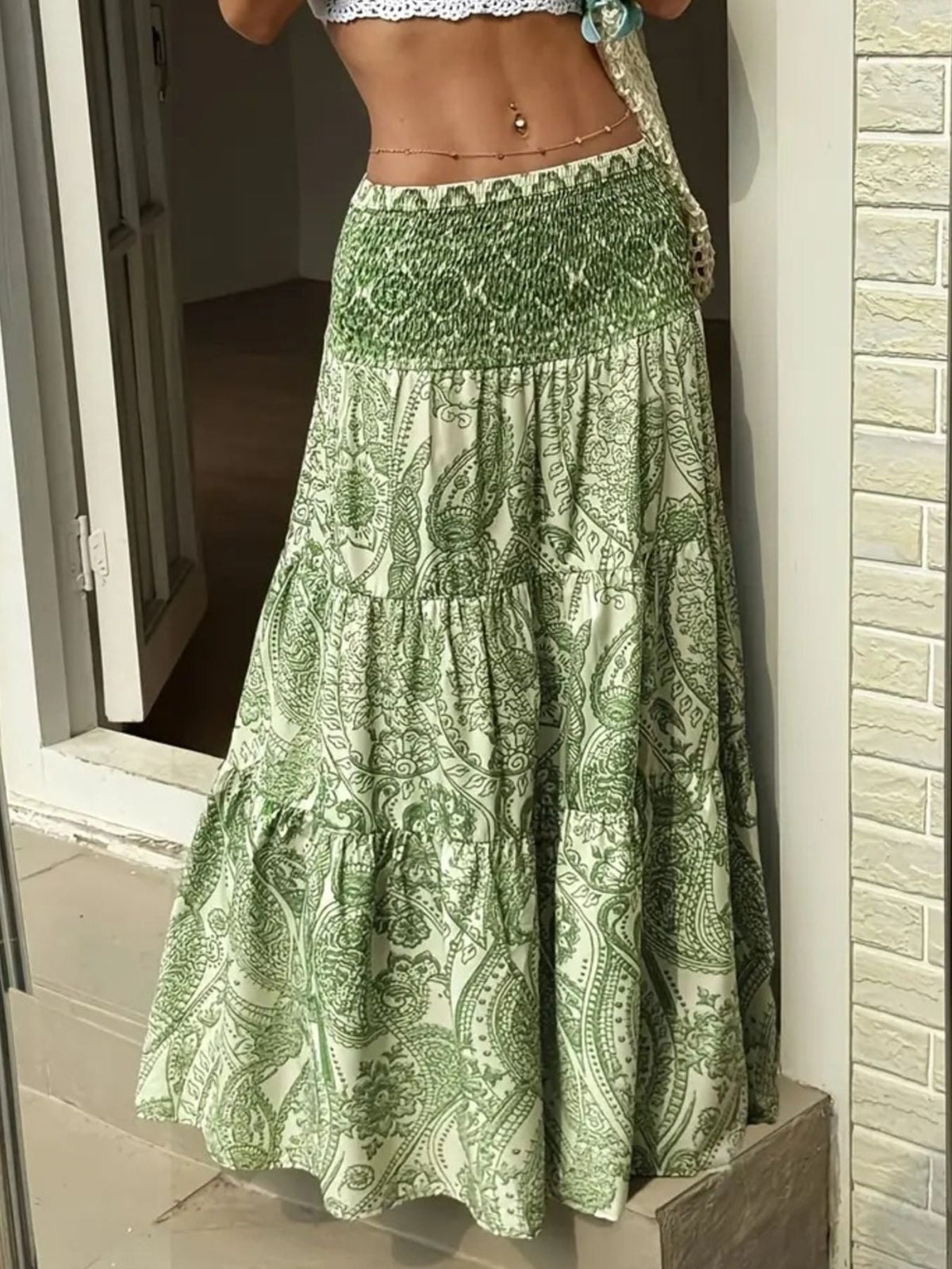 Paisley Print Maxi Skirt