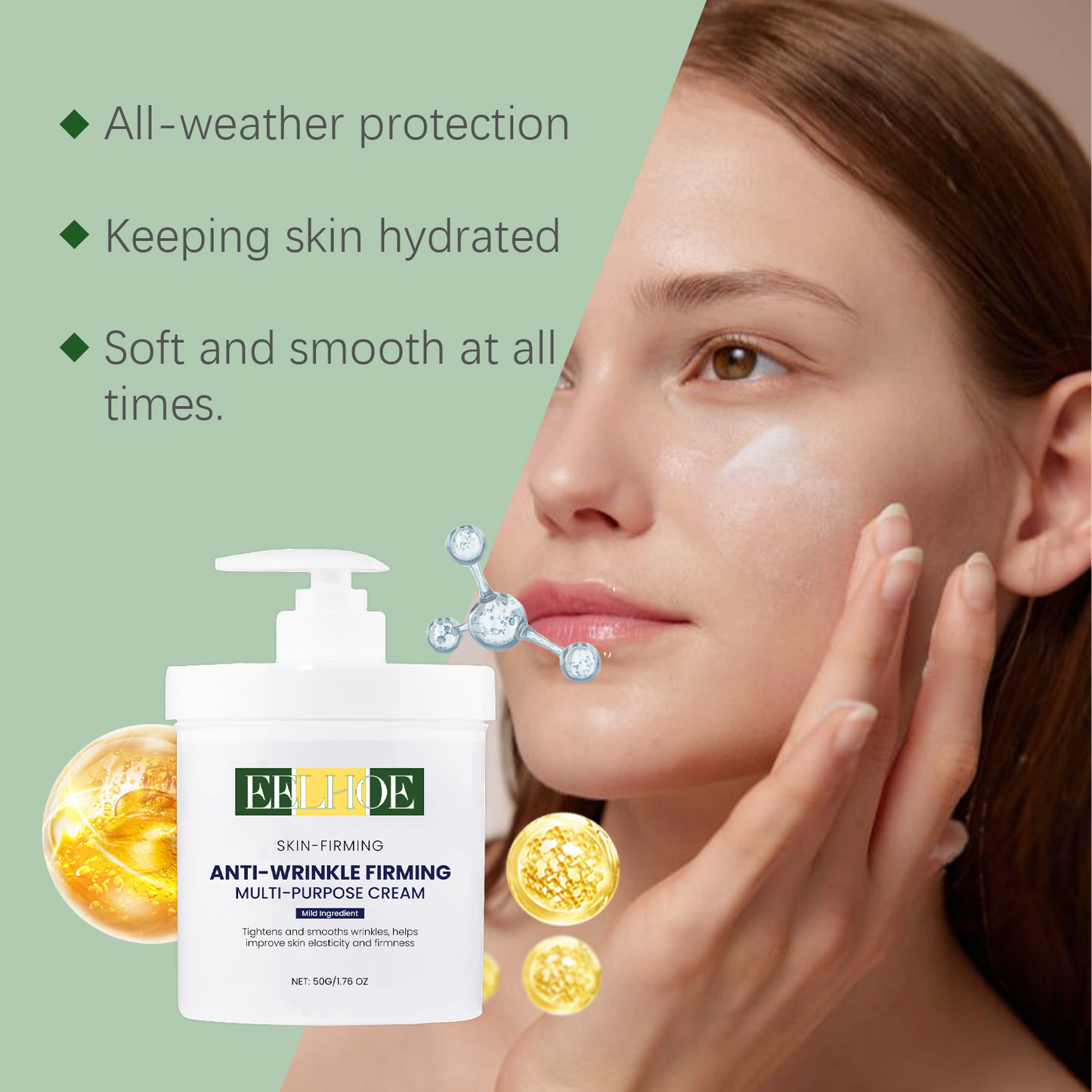 EELHOE Firming Moisturizer Hydrates And Lifts Care For Facial Skin Soft Shine Brightening Cream