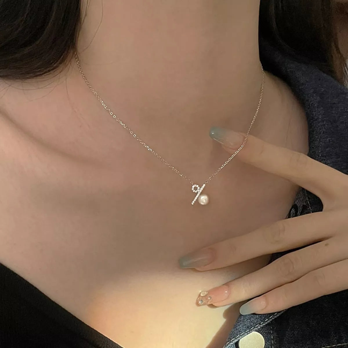 Pearl Percentage Pendant Necklace