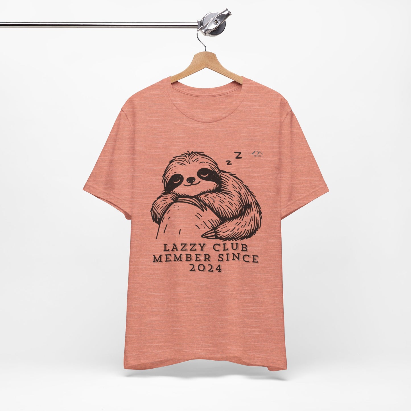 TS-093ML-24 Unisex Cute Lazy club Sloth T Shirt Slow And Steady Art