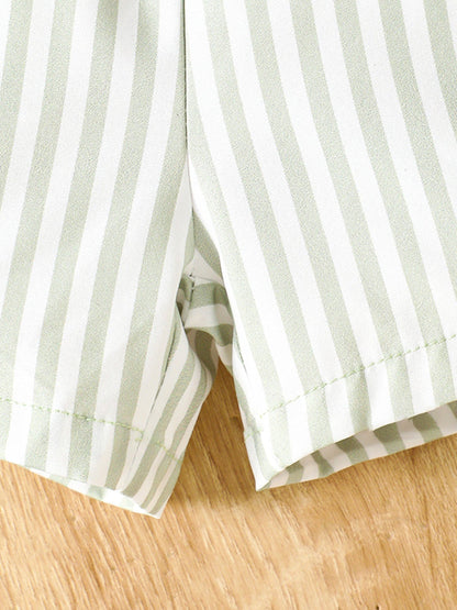 Children's Striped Pocket Tee and Shorts Set