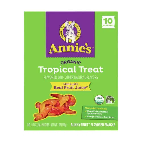 Annie's Homegrown - Organic Tropical Fruit Snacks, 10x0.7 oz (Pack of 8)
