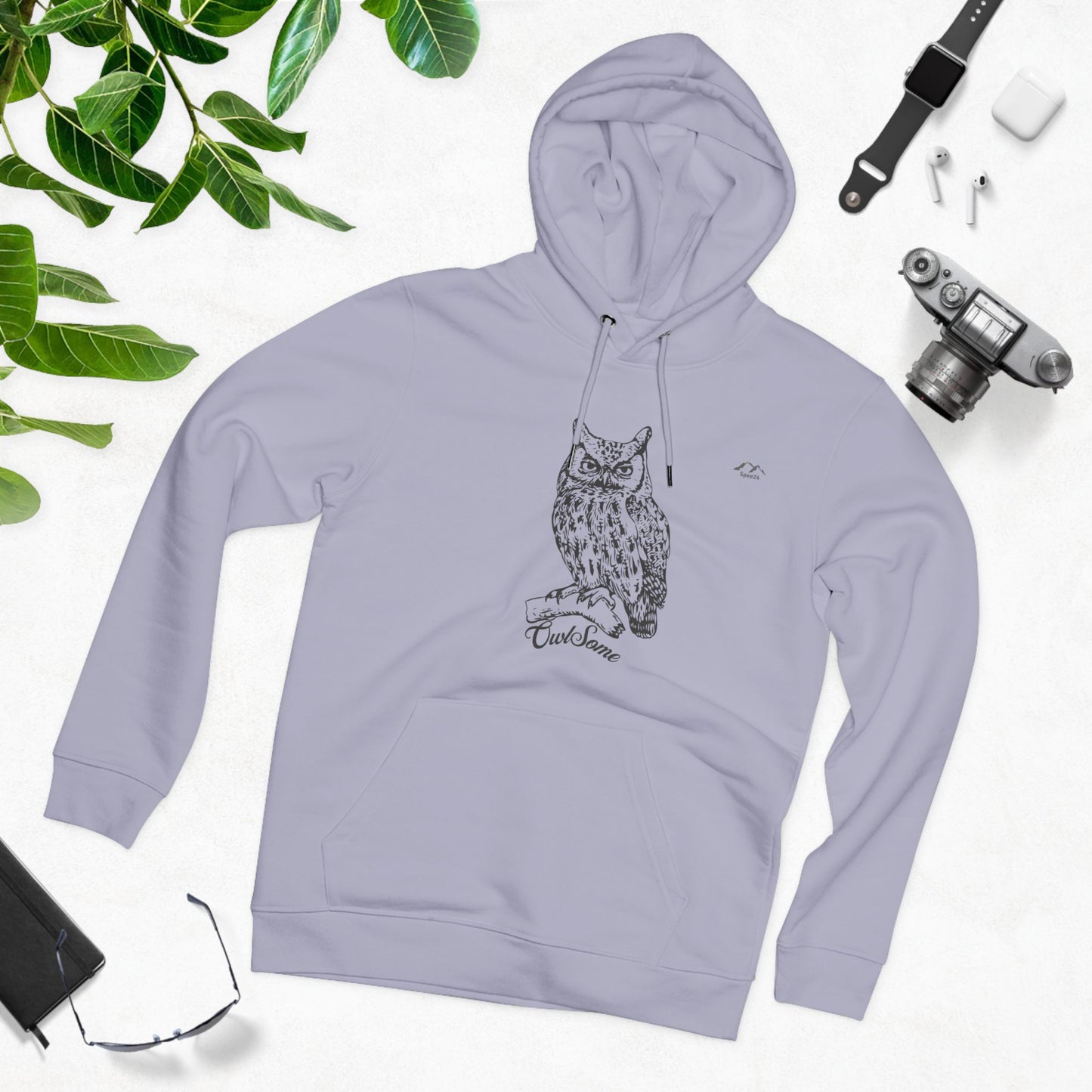 HD-055ML-24 Owl Hoodie Owl Lover Gift Woodland Owl Art