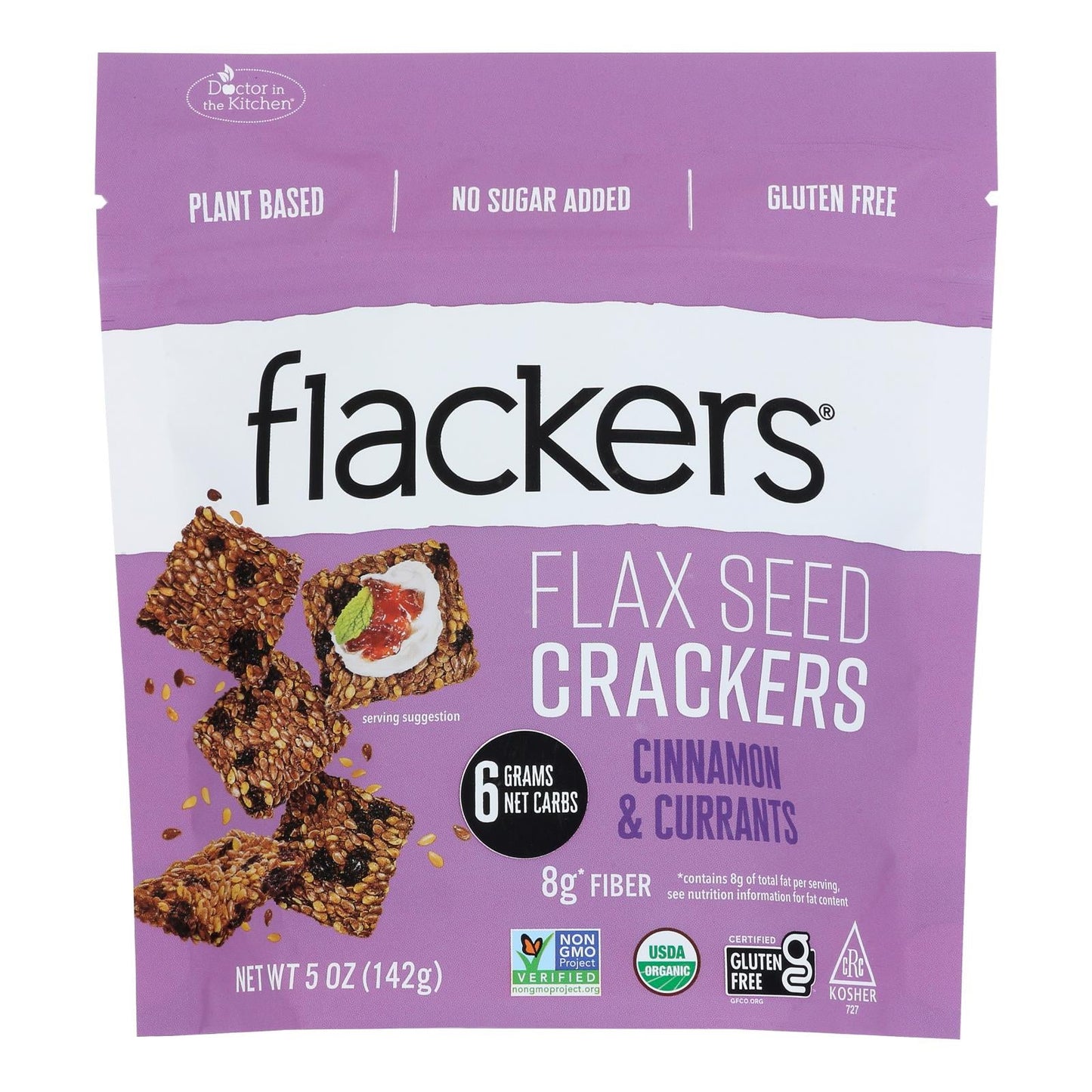 Doctor In The Kitchen Organic Flax Seed Crackers - Cinnamon & Currants - 5oz