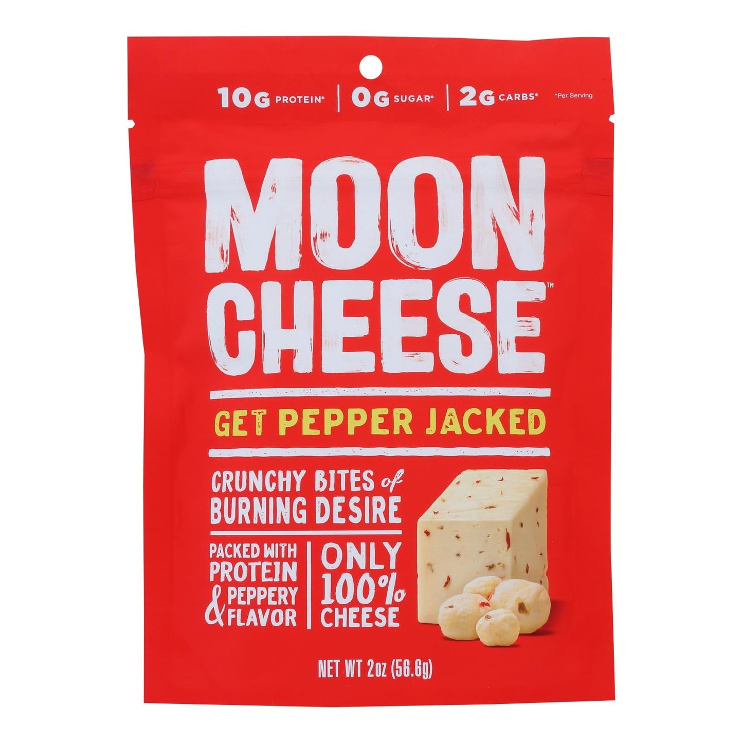 Moon Cheese Pepper Jack Naturally Dehydrated Cheese Snack, 2 Oz (Pack of 12)