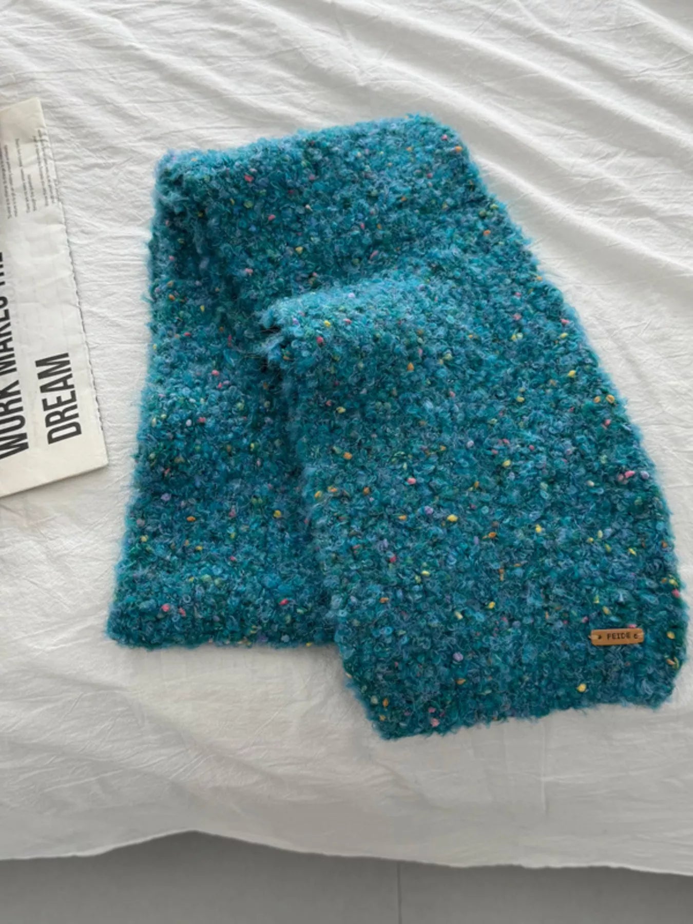 Cozy Knitted Multicolor Speckled Scarf