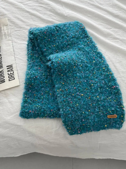Cozy Knitted Multicolor Speckled Scarf
