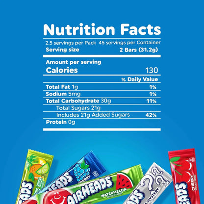 Airheads 5 Bars Chew Candy 2.75 oz