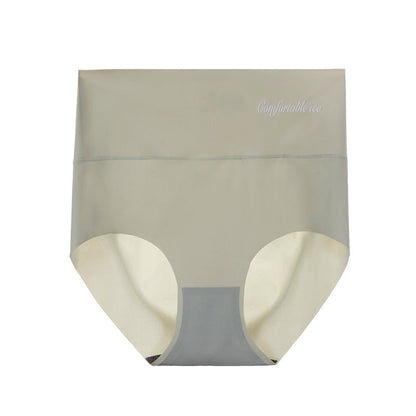 High Waist Ice Silk Seamless Belly And Hip Lift Panties