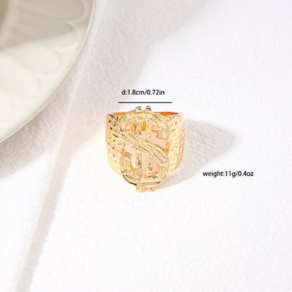 18K Gold-Plated Dollar Sign Ring