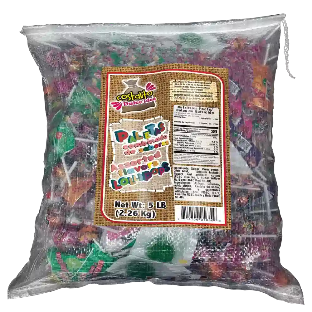 Dulce Idea Costalito Lollipops 5 lb