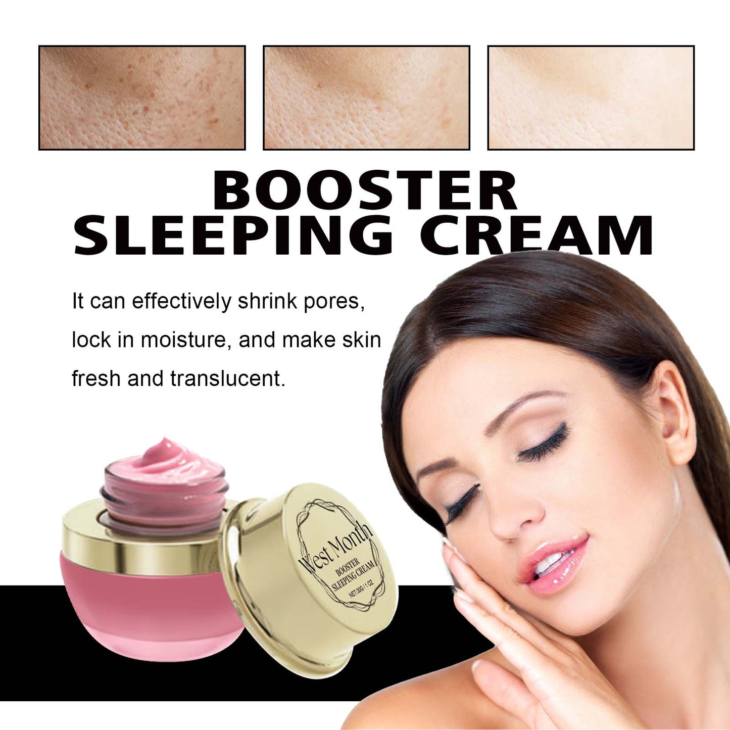West&Month Booster Sleeping Cream, Whitening And Brightening Facial Skin Deep Hydrating Sleep Mask