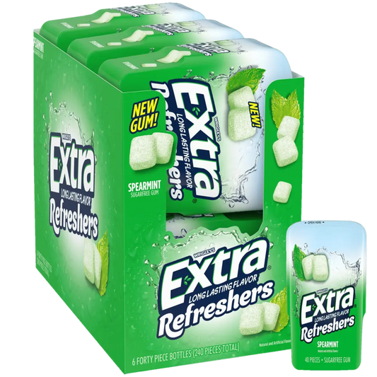 Extra Refreshers spearmint Gum Bottle 40 Pc