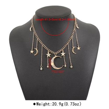 Moon & Star Charm Necklace