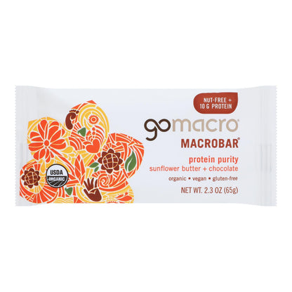 Gomacro Macrobar, Organic Sunflower Butter & Chocolate, 2.3 oz Bars, Case of 12
