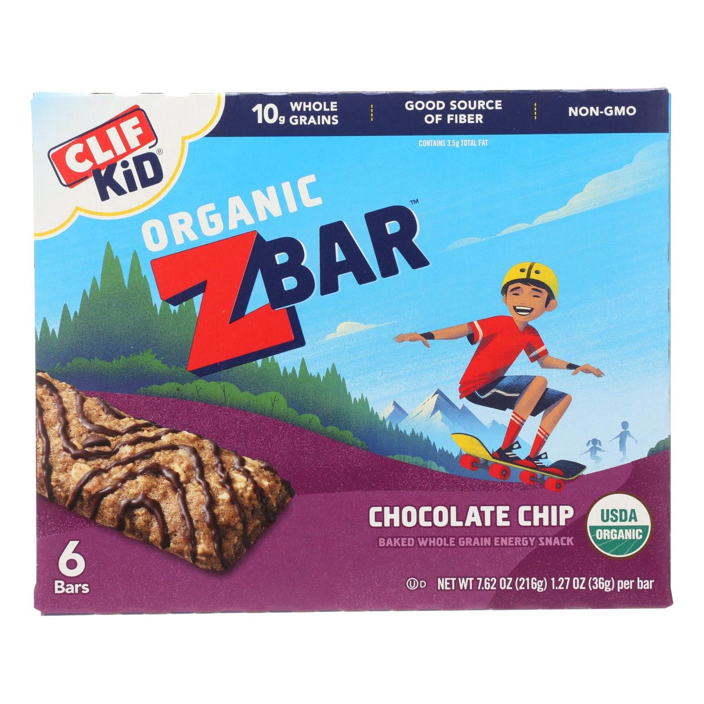 Clif Kid Zbar Organic Chocolate Chip, 7.62 oz, Case of 9