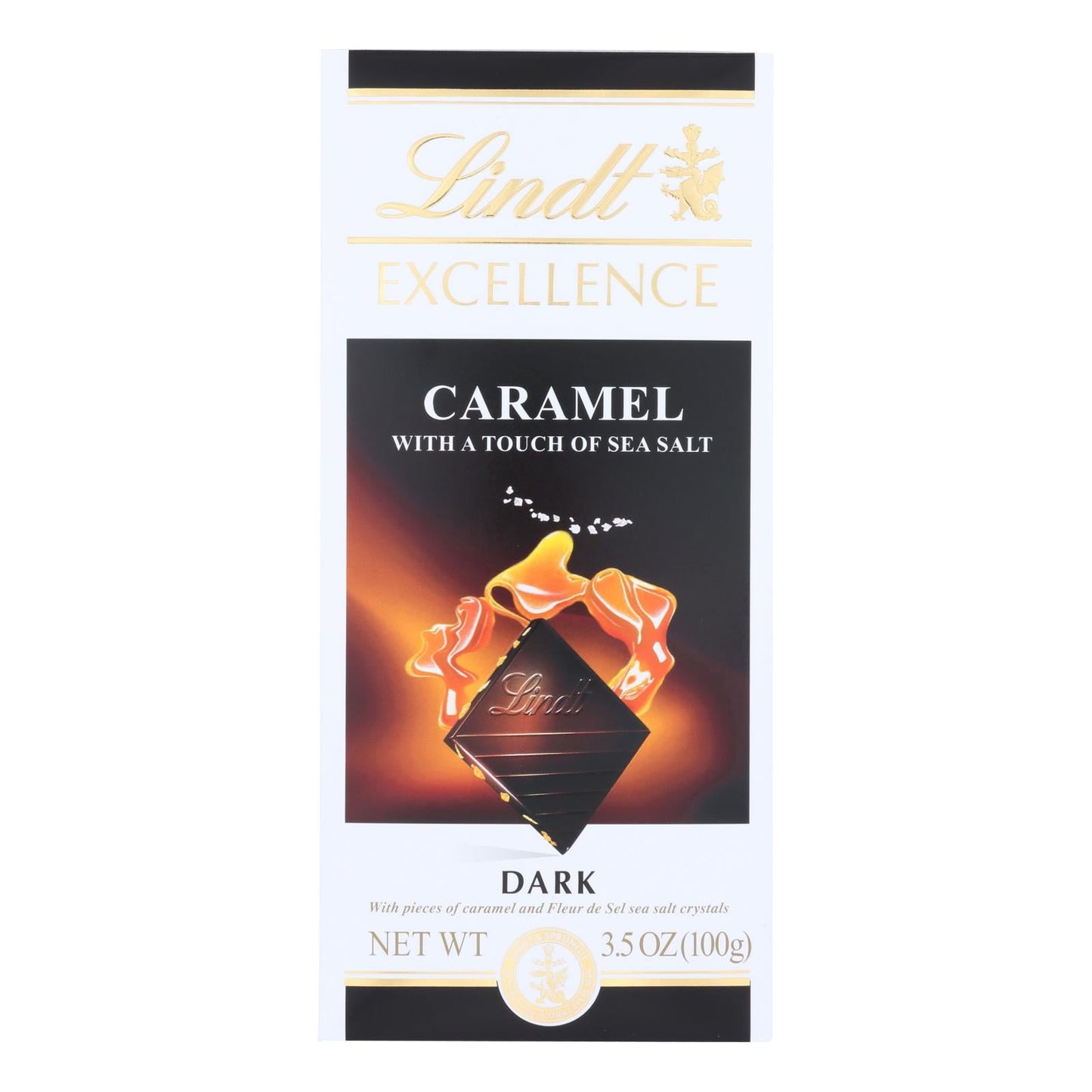 Lindt Excellence Caramel with Sea Salt | 12 Pack | 3.5 Oz Caramel Sea Salt Dark Chocolate