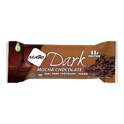 NuGo Dark Mocha Chocolate Protein Bar, 50g, Pack of 12