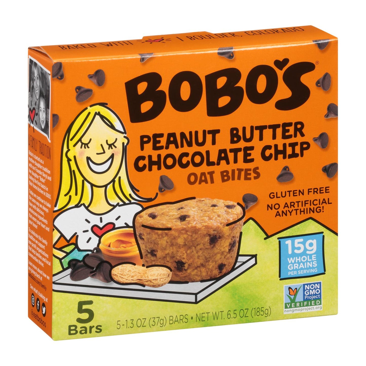 Bobo's Oat Bites, Peanut Butter Chocolate Chips, 6.5 oz, Case of 6