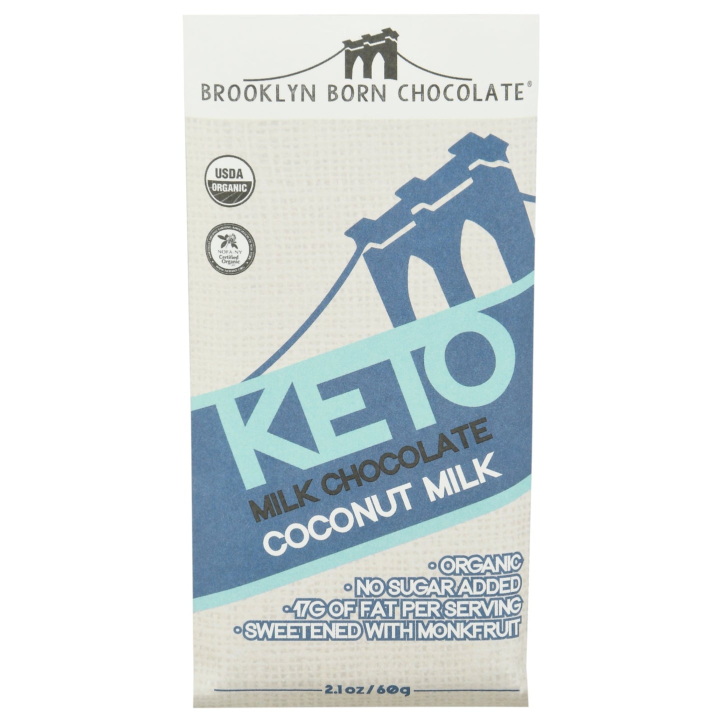 Brooklyn Born Keto Chocolate Coconut Milk Bar - Case of 12 (2.1 Oz)